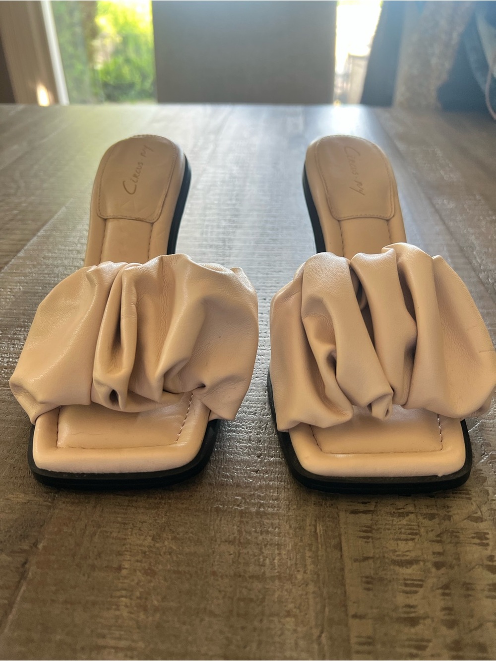 Sam Edelman Cream Ruched Slide Mules - Picture 3 of 5